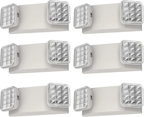 Miniatura 11 de Paquete de 2 luces de emergencia para negocios, con batería de respaldo, cable duro, certificado UL 924, CA 120/277V, luz de emergencia LED