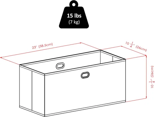 Miniatura 12 de Winsome Torino - Estantería plegable de 3 piezas con cestas de tela, color negro (20306)