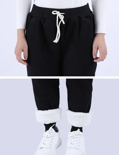 Miniatura 6 de Yeokou - Pantalones deportivos abrigados de invierno para mujer, con forro de sherpa