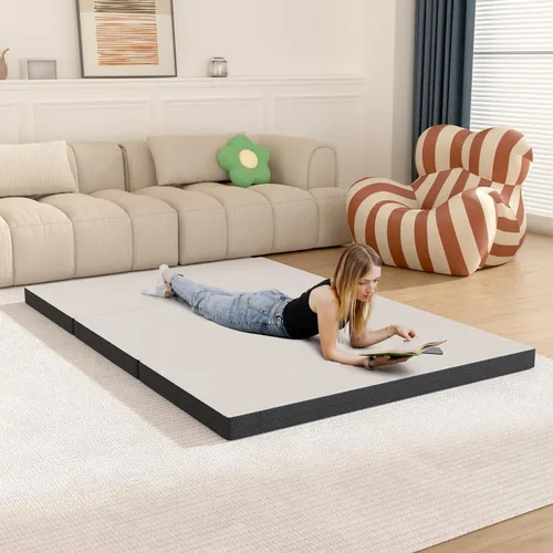 Miniatura 5 de Colchón plegable de espuma viscoelástica, colchón triple de 3 pulgadas con funda lavable, certificado CertiPUR-US, colchón portátil individual XL