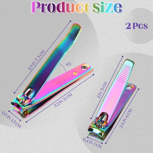 Miniatura 2 de Rocutus Tijeras de uñas portátiles para adultos, pedicura, cortaúñas para el hogar, tijeras pequeñas para manicura de pies, herramientas de manicura