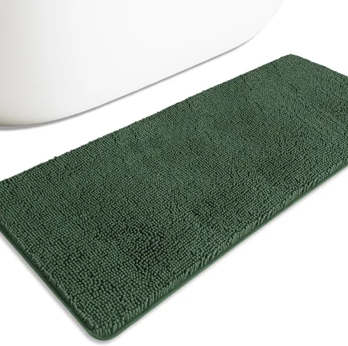 Miniatura 428 de Alfombra de baño pequeña de 12 x 18 pulgadas, lavable y absorbente, antideslizante, alfombra de baño de felpilla gruesa y suave para baño, ducha