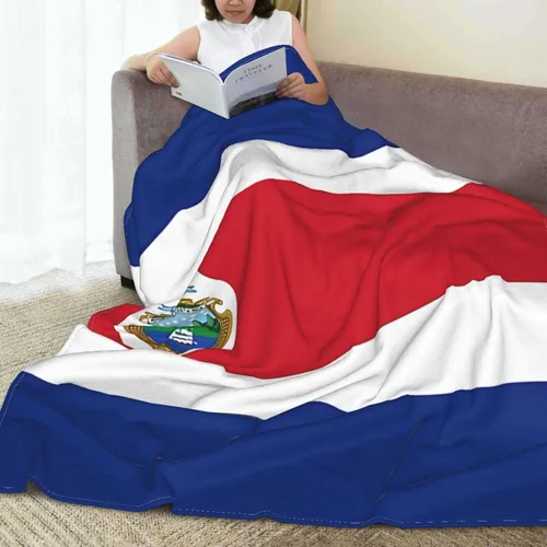Miniatura 7 de Bonita manta de bandera de Costa Rica súper suave de 60 x 50 pulgadas para cama, sofá, silla, campamento, sala de estar y oficina Bandera de Costa