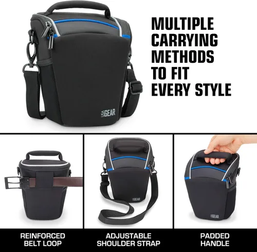Miniatura 9 de USA GEAR Bolsa compacta para guardar cámara con cobertor para lluvia y correa para hombro