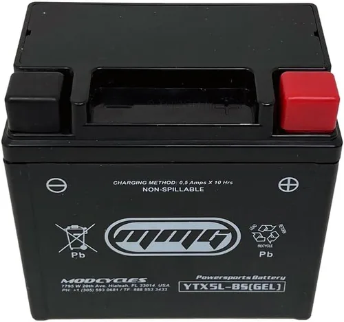 Miniatura 5 de MMG YTX5L-BS - Batería de celda de gel, sellada de fábrica, deportes de motor de alto rendimiento, compatible con YTX5L-BS PTX5L-BS CTX5L-BS