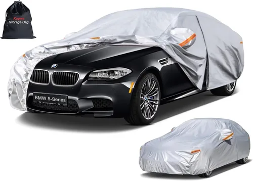 Miniatura 49 de Kayme - Cubierta completa impermeable de 6 capas para automóvil, apta para todo clima, protección para exteriores contra lluvia, rayos ultravioleta
