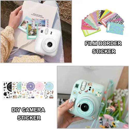 Miniatura 5 de CAIYOULE Accesorios para cámara Fuji Instax Mini 12, paquete de accesorios que incluye estuche de PU para la cámara 12, mini álbum de fotos, marcos