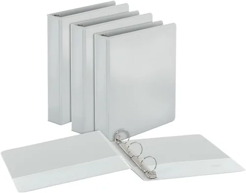 Miniatura 6 de Cardinal Carpeta de 3 anillos de 1.5 pulgadas, anillos redondos, color blanco, paquete de 4, capacidad para 350 hojas (79517)