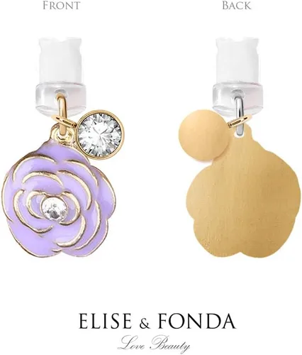 Miniatura 4 de EIISE & FONDA CP34 Puerto de carga USB Anti Polvo Plug Little Purple Rose Flower Colgante Teléfono Charm para iPhone 11/XS MAX/XR/X/8 Plus/7/6S/6/SE