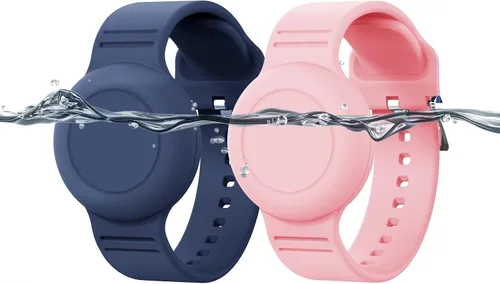 Pulsera Airtag impermeable para niños, paquete de 2 pulseras de Airtag ocultas, funda de silicona antipérdida para Apple Airtag para niños, funda