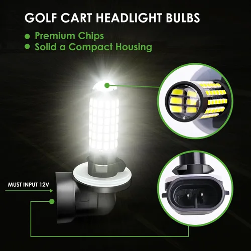 Miniatura 3 de 10L0L 881 Bombilla de faro para carrito de golf para EZGO Club Car DS Precedent, bombillas antiniebla súper brillantes para kit de luces de carrito