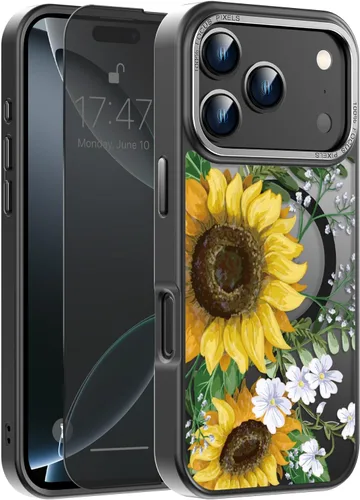 Miniatura 60 de Goodon Funda para iPhone 17 Pro con protector de pantalla de privacidad, compatible con Magsafe, a prueba de golpes, translúcida mate, bonita funda