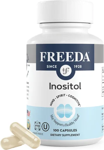 FREEDA Myo-Inositol 650mg - Apoyo para el estado de ánimo, la calma y el bienestar - 100 cápsulas | Pure Vitamin B8 inositol supplement for mood,