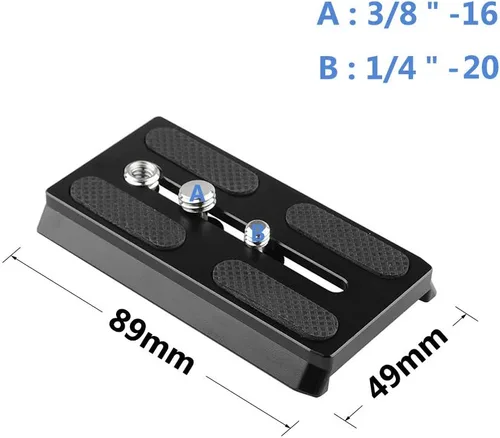 Miniatura 2 de CAMVATE Placa base de liberación rápida para cámara con roscas de 1/4" y 3/8" compatible con trípode Manfrotto577/501/504 - 2149