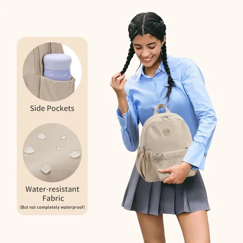 Miniatura 6 de GOLF SUPAGS Mini mochila de nailon ligero de 10 L para mujer, mochila de ciudad pequeña, mochila versátil para mujeres para compras y viajes