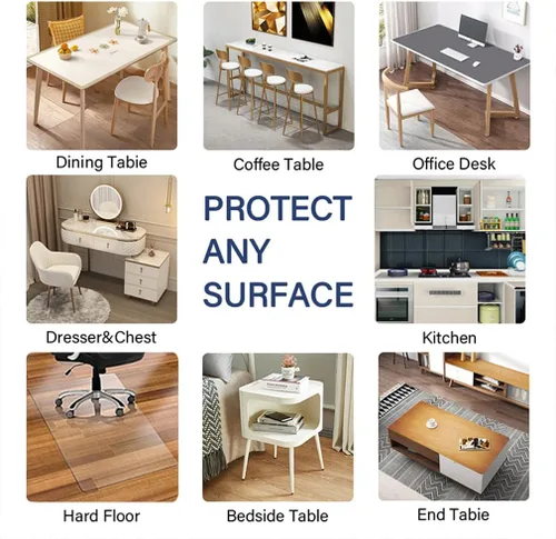 Miniatura 8 de Protector de mesa esmerilado de 12 x 24 pulgadas, cubierta de mesa de plástico de 2mm de grosor, protector de mantel de plástico transparente, a