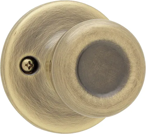 Kwikset Tylo Pomo de Puerta Ficticio, Manija de Una Sola Cara para Armarios, Puertas Dobles Francesas y Despensa, Pomo de Puerta Interior de Latón