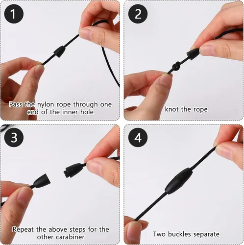 Miniatura 3 de Paquete de 30 cordones de repuesto para collar con cierres separables, cordones negros para colgantes, collar, cuerda de nailon, kit de cuerda