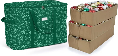 Miniatura 67 de Covermates Keepsakes Bolsa de almacenamiento ajustable para adornos, poliéster resistente, separadores acolchados y bandejas FlexGrid, organizador
