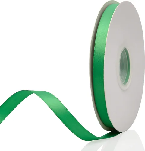 Miniatura 29 de Cinta de satén de doble cara verde manzana de 1-1/2 x 50 yardas, rollos de cinta de tela de alta densidad de color sólido, ideal para envolver