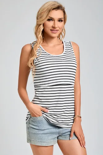 Miniatura 9 de Sosolism Rayon Nursing Tank Top for Breastfeeding Sleeveless Maternity Vest Pregnancy Clothes Maternity 3 Pack