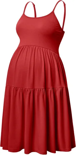 Miniatura 50 de GINKANA Vestido de maternidad sin mangas para mujer, con tirantes ajustables, vestido casual de verano para uso diario o baby shower