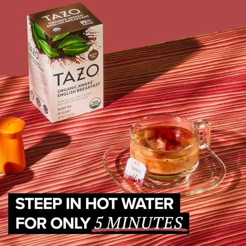 Miniatura 6 de Bolsas de té Tazo Organic Awake English Breakfast, té negro atrevido y tradicional al estilo desayuno, 144 bolsas de té en total
