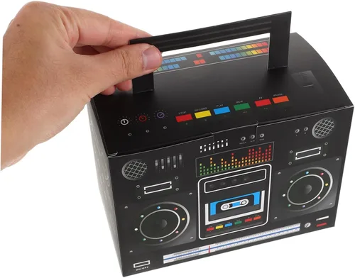 Miniatura 7 de MERRYHAPY 6 cajas de regalo de fiesta de los años 80, cajas de boom novedosas cajas retro de radio de colores mezclados para dulces retro