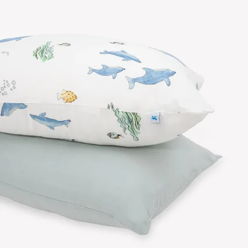 Miniatura 6 de Little Unicorn Paquete de 2 fundas de almohada estándar, tela de muselina súper suave y transpirable, cierre de sobre cómodo, para cuna y cama