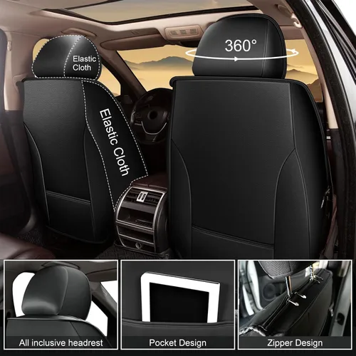 Miniatura 3 de Fundas de asiento de automóvil para Kia Optima 2002-2020: juego completo de cojines de asiento de vehículo, de cuero impermeable, protector Set
