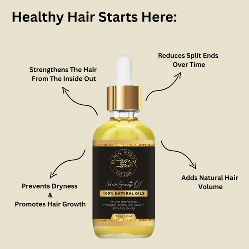 Miniatura 5 de Black Widow Aceite para el cuero cabelludo y el cabello de menta de romero, 2 onzas, con ricino, jojoba, menta y vitamina E, para cuero cabelludo