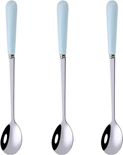 Miniatura 11 de 3 cucharas de mezcla para café, postre, helado, batido, cucharadita de acero inoxidable con mango de cerámica, cucharadas de café expreso, cucharas