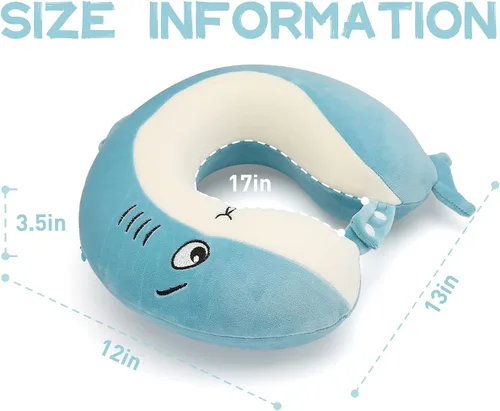 Miniatura 3 de Niuniu Daddy Almohada de viaje para niños para asiento de automóvil de viaje en avión, soporte para el cuello de la barbilla, evita que la cabeza se