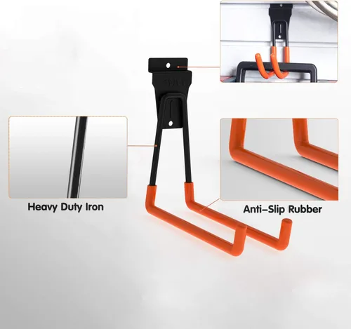 Miniatura 2 de Ganchos de pared de listones Accesorios de pared de listones Ganchos de utilidad Organizador de herramientas de almacenamiento de garaje Grandes