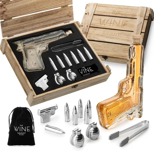Miniatura 12 de Juego de decantador de pistola de whisky + 2 vasos bala - Regalos de pistola de Navidad y cumpleaños para hombres que lo tienen todo, regalos