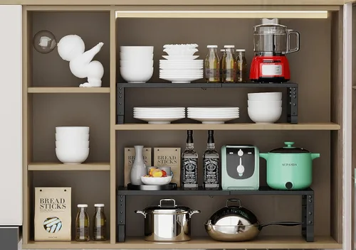 Miniatura 5 de Jojocross Organizador de estante de gabinete expandible, almacenamiento para estantes de especias para cocina, apilable, ajustable, despensa, 1
