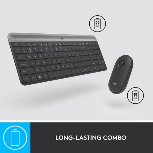Miniatura 5 de Logitech MK470 - Combo de teclado y mouse inalámbricos delgados - Diseño compacto moderno, ultra silencioso, receptor USB de 2.4 GHz, conectividad