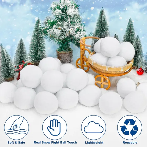 Miniatura 3 de 36 bolas de nieve para niños en interiores, juego de peleas de bolas de nieve de felpa para interiores, bolas de nieve falsas suaves, bolas de nieve