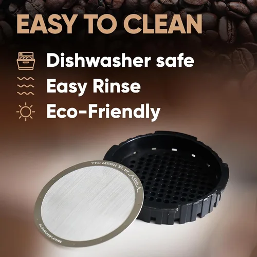 Miniatura 2 de ALTURA Filtro de acero inoxidable MESH XL para cafeteras AeroPress, repuesto de filtro de metal reutilizable para rico sabor, viajes y preparación