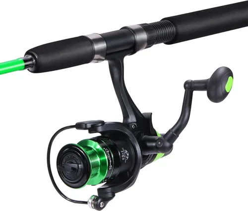 Miniatura 2 de Sougayilang Combo de Caña de Pescar y Carrete para Pesca de Bagre, Combo Giratorio de 2 Piezas, Caña de Pescar Duradera de Grafito y Blancos