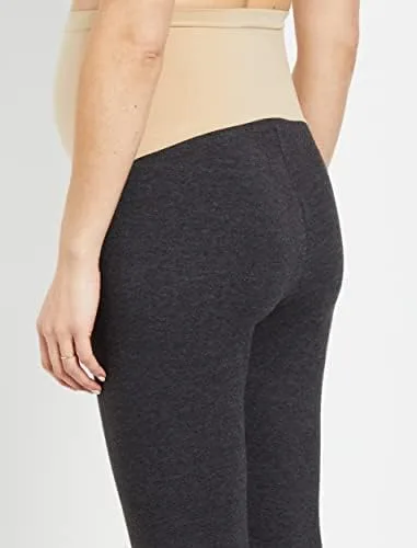 Miniatura 4 de Motherhood Maternity Women's Essential Stretch Secret Fit Over the Belly Leggings Full Length & Crop Length XS-3X 1 & 2 Packs