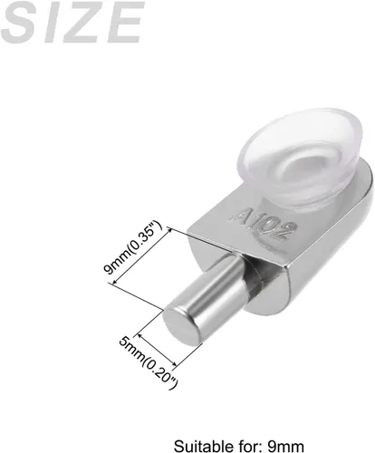 Miniatura 2 de METALLIXITY Pinzas de soporte para estante (para 0.354 in de grosor), 4 unidades, clips de vidrio ajustables de aleación de zinc, soporte