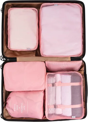 Miniatura 4 de Adwaita - Juego de 6 cubos organizadores de equipaje para viajes (rosa)