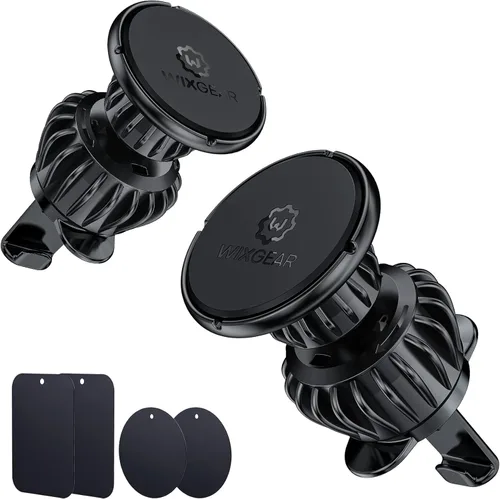 Miniatura 6 de Paquete de 2 soportes magnéticos universales para ventilación de aire para automóvil, soporte de teléfono para teléfono para teléfonos celulares