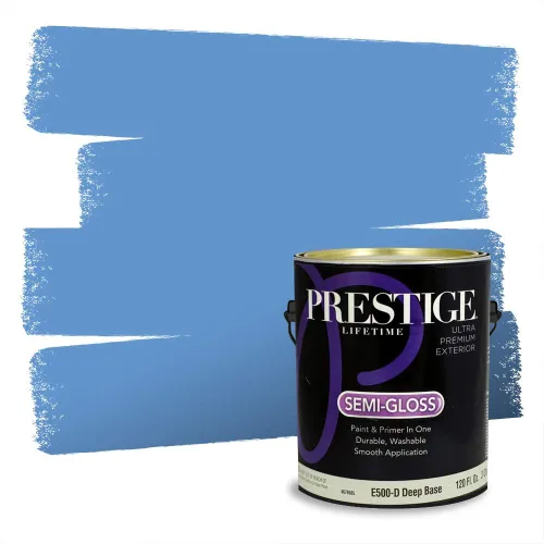Miniatura 1153 de Pintura Exterior + imprimación PRESTIGE, todo-en-uno, 1 galón, acabado mate, color comparable al Valspar* Royal Gray* VS151-Gris real