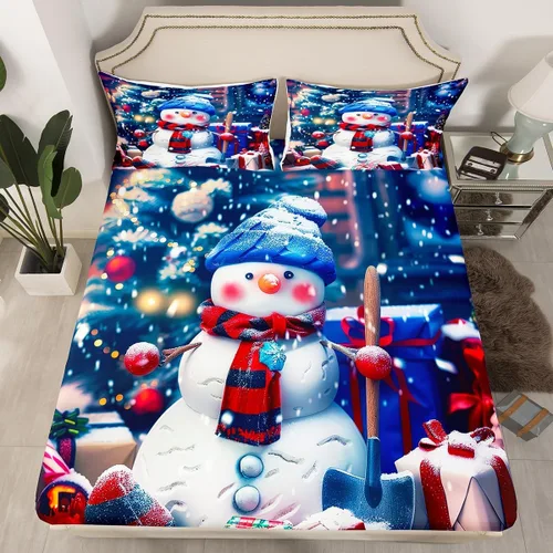 Miniatura 22 de Erosebridal Divertida sábana bajera ajustable de Halloween para niños, lindo juego de ropa de cama de calabaza fantasma, decoración de Halloween