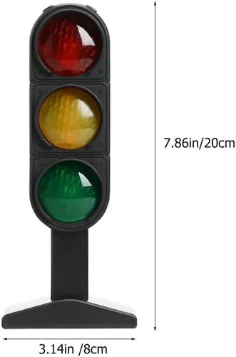 Miniatura 7 de Toyvian Juego de juguetes de semáforo, paquete de 3 modelos educativos de luz de señal de carretera de 7.87 pulgadas para niños, señales de tráfico