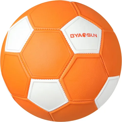 Miniatura 3 de Pelota de fútbol curva tamaño 4, pelotas suaves con curva para exterior e interior, pelota de fútbol tamaño 4 para niños y niñas Naranja y blanco
