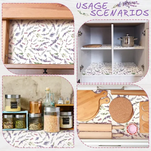 Miniatura 6 de BBTO 10 hojas de forros de cajones para tocador, revestimientos de papel perfumados no adhesivos para cajones, 15.8 x 22 pulgadas, para estantes