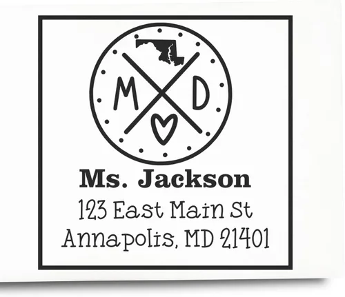 Miniatura 26 de Sello entintado moderno con nombre y dirección del estado de Alabama – Sello de dirección de devolución personalizado para invitaciones de despedida